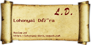 Lohonyai Dóra névjegykártya