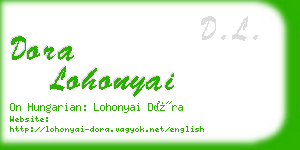 dora lohonyai business card